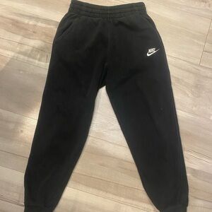 Nike Kids Black Sweatpants W/ Embroidered Swoosh